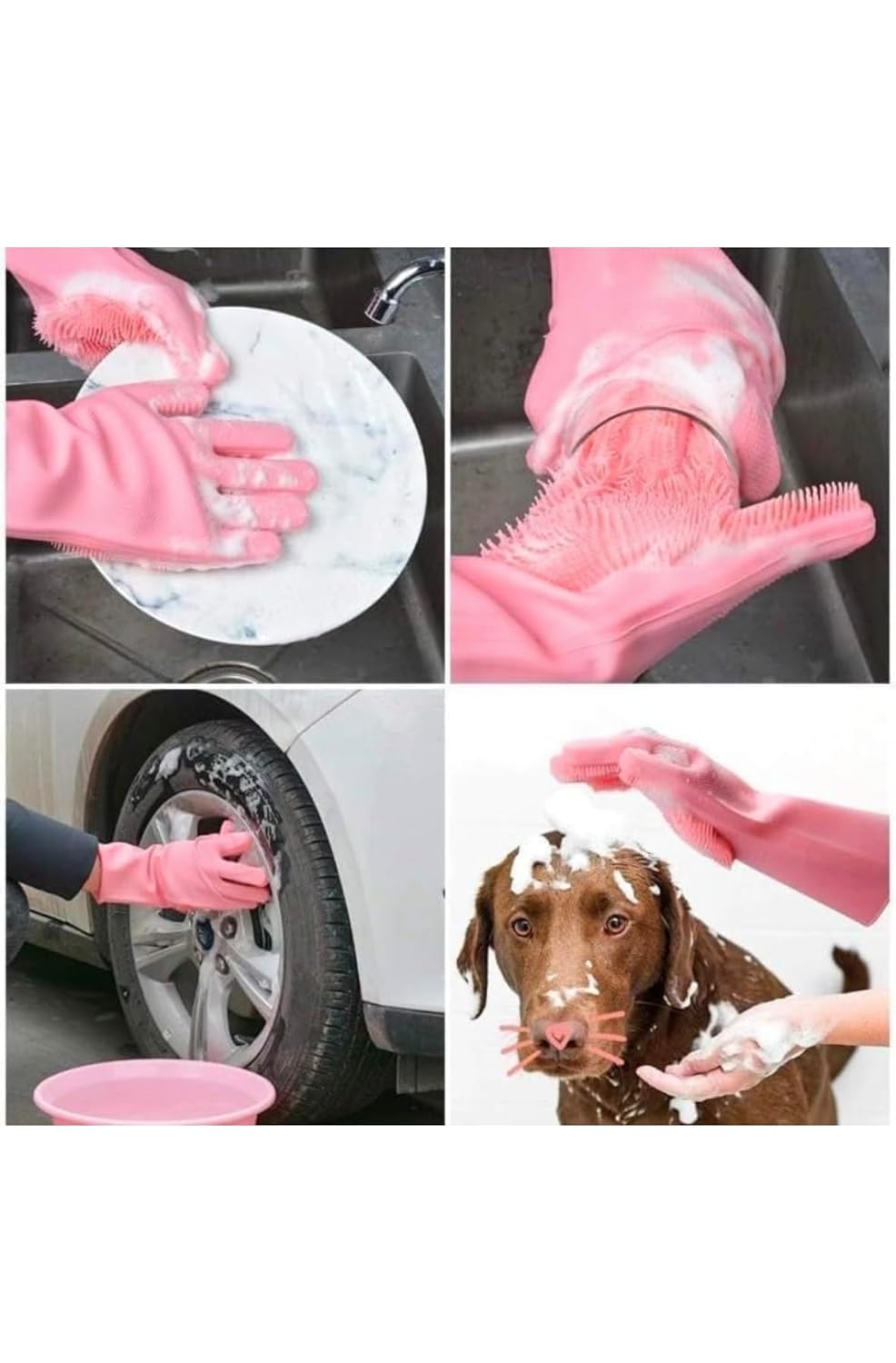 Buy 1 Get 1 Free | Silicon Premium Washing Hand Gloves for Kitchen & Home Cleaning 🧤✨ | Flat 50% Off | Free Delivery | COD