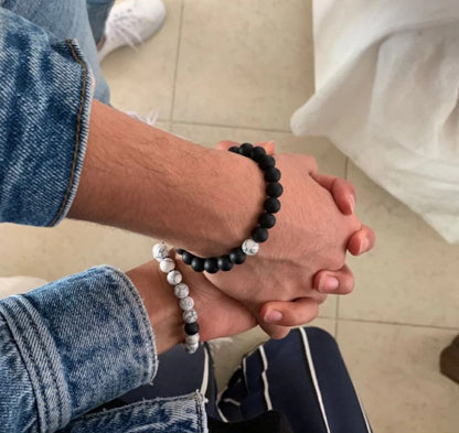 Magnetic Heart Beaded Couple Bracelet - For Him & Her @499 + Free Delivery